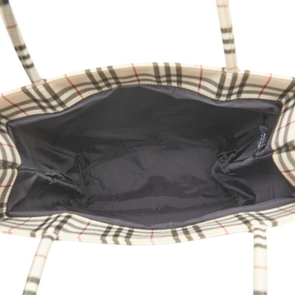 Burberry Nova Check Tote Bag Beige Tan Black Canvas - Picture 9 of 9